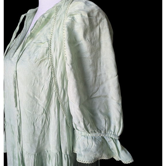 Atelier Reve Milio Light Green Pastel Floral Print Maxi Dress New Size 40 Large - Picture 6 of 7